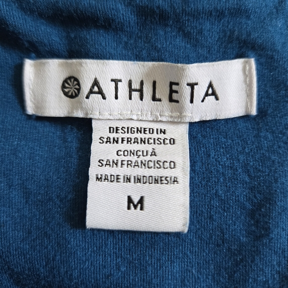 Athleta Santorini Stretch Thera Flare Dress in Teal Blue Women's Size M - Picture 6 of 7